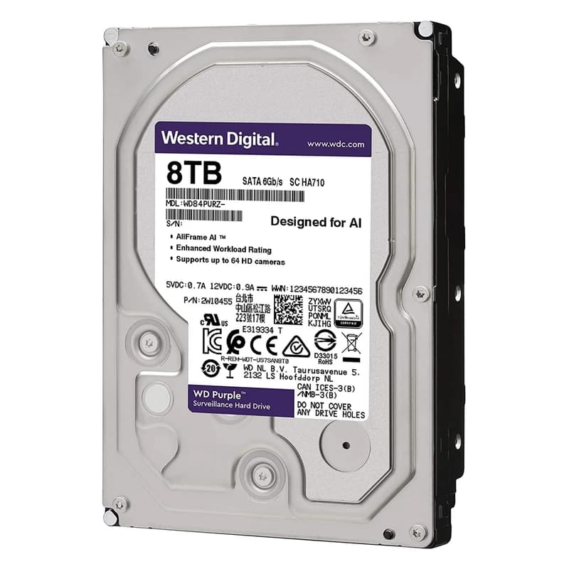 هارد وسترن دیجیتال Purple 8TB گارانتی اصلی — تصویر ۲