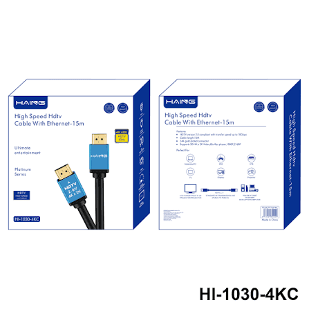 کابل 15متری HDMI 4K مدل HAING HI-1030-4KC 4K HDMI — تصویر ۲