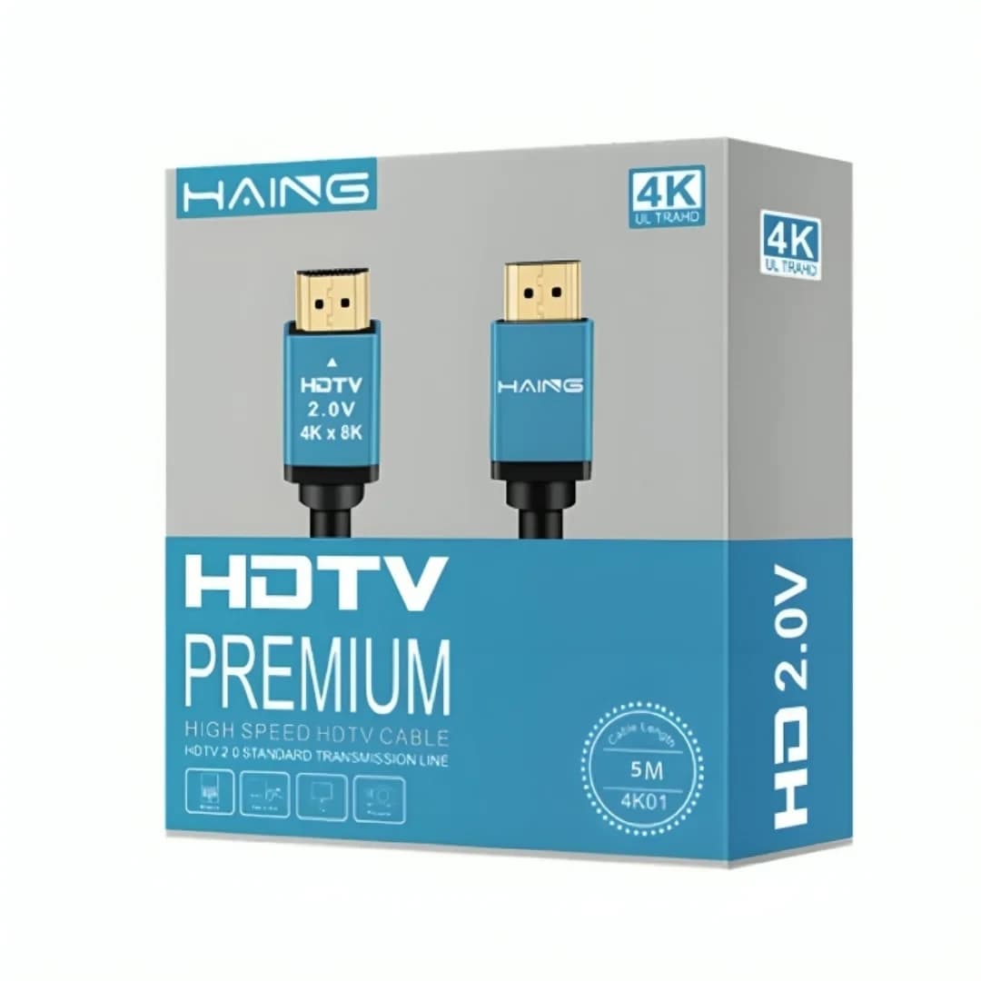 کابل 5متری HDMI 4K مدل HAING-HI-0501-4KR-4K
