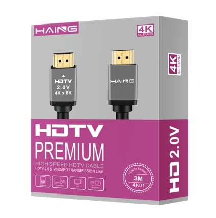 کابل 3متری HDMI 4K مدل HAING-HI-0301-4KR-4K