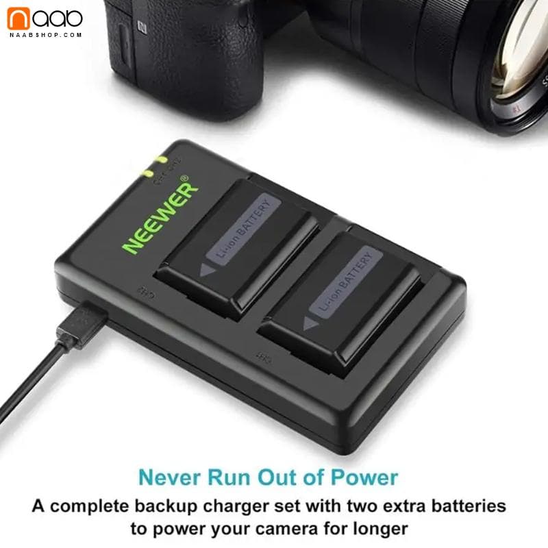 پکیج شارژر و باتری دوربین نیور Neewer NP-FW50 Dual Charger — تصویر ۵