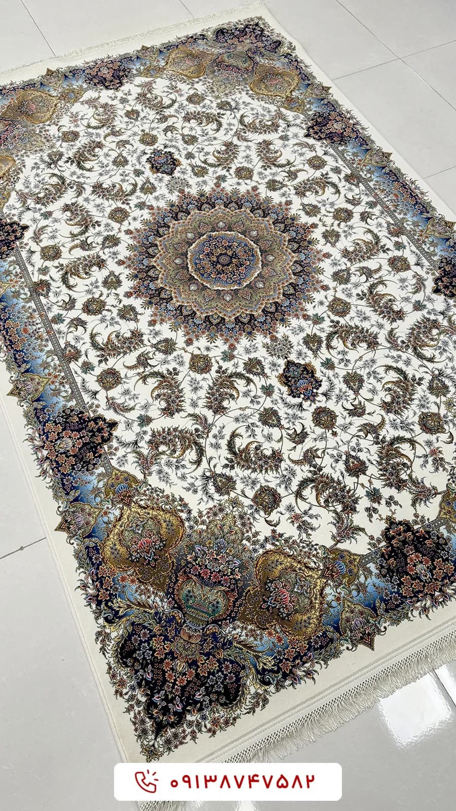 فرش کد 2000003104 کرم 1500 شانه — تصویر ۴