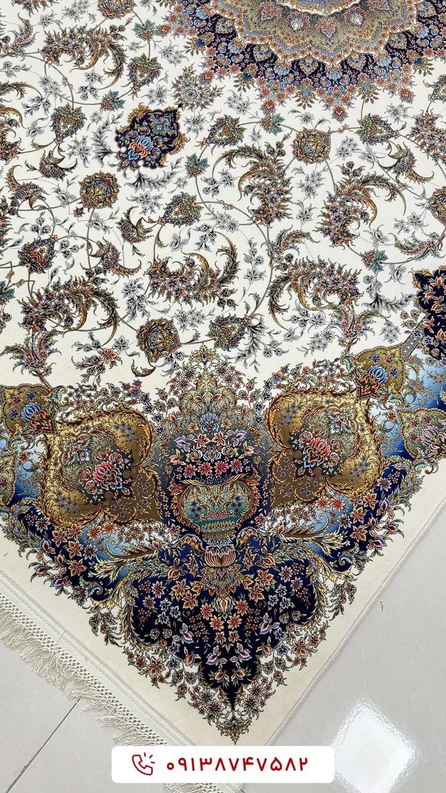فرش کد 2000003104 کرم 1500 شانه — تصویر ۵