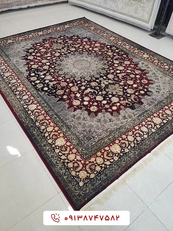 فرش نایین 1200 شانه لاکی