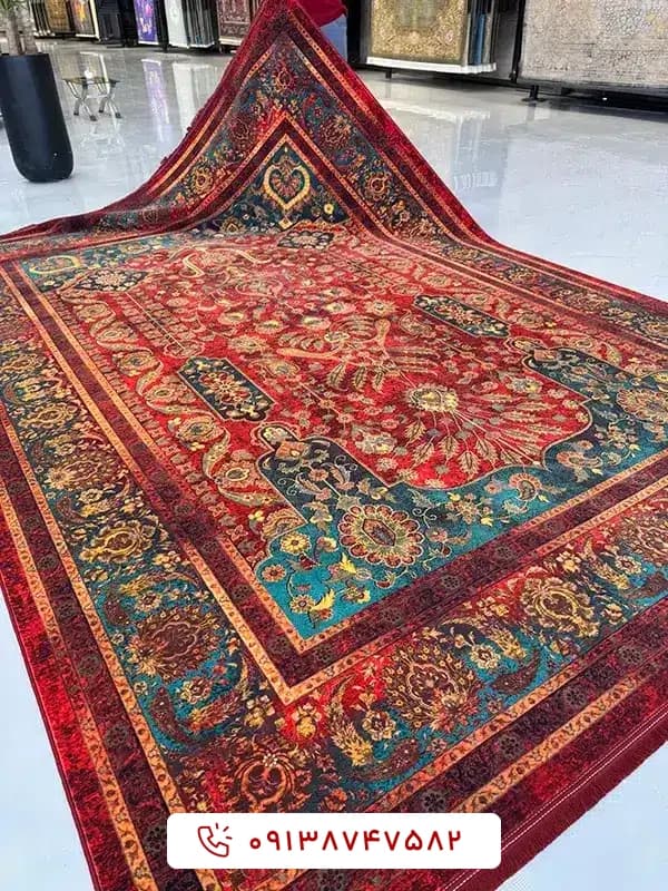 فرش کلکسیون هلنا کد 25NH0070 عنابی معادل 77 رج دستباف