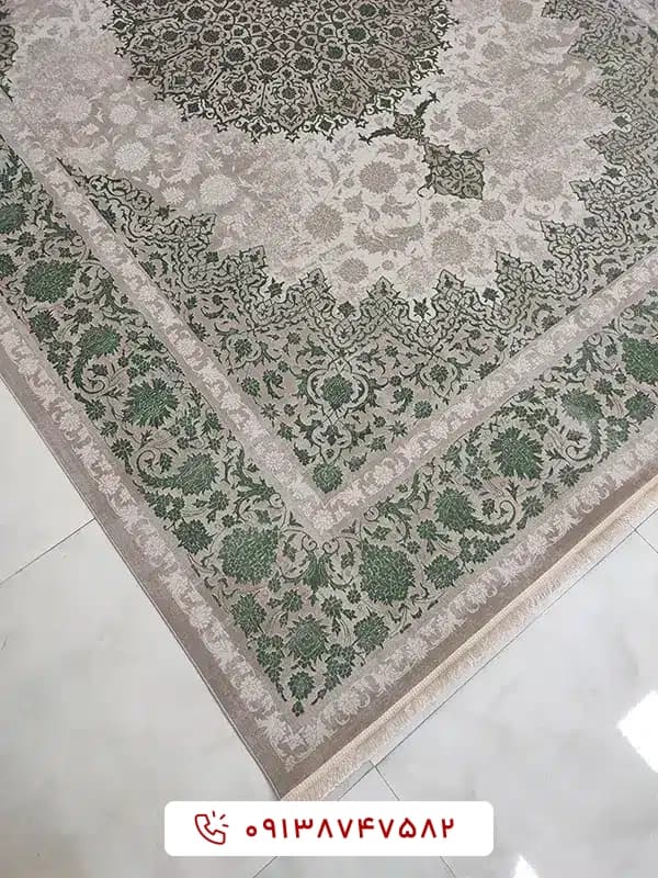 فرش کد 71037 نسکافه‌ای سبز 700 شانه — تصویر ۳