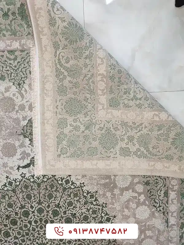 فرش کد 71037 نسکافه‌ای سبز 700 شانه — تصویر ۴