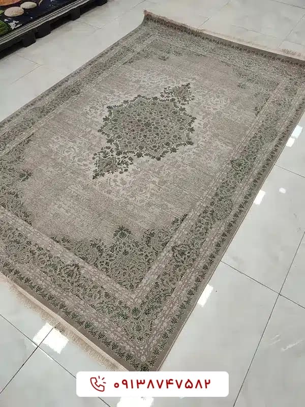 فرش کد 71055 نسکافه‌ای سبز 700 شانه — تصویر ۲