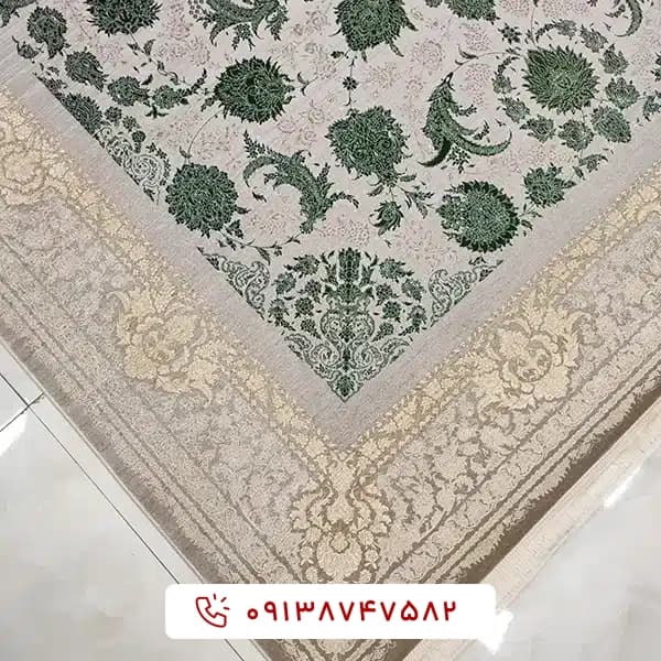 فرش کد 300901 سبز 1200 شانه — تصویر ۳