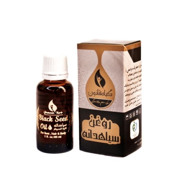 روغن سیاهدانه گیاه قانون مدل 010 حجم 30 میلیلیتر مناسب پوست و مو، تقویتکننده و مغذی