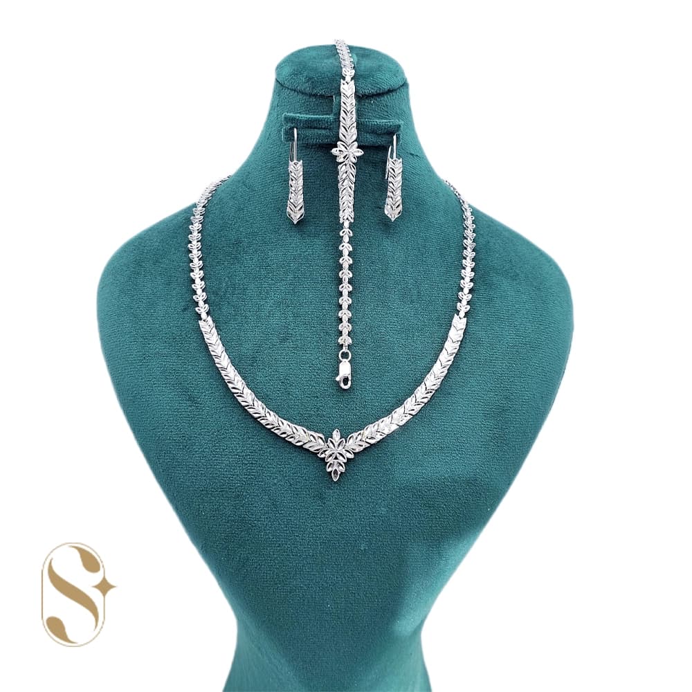 سرویس نقره زنانه مدل تراش خور کد SilverSet-S644