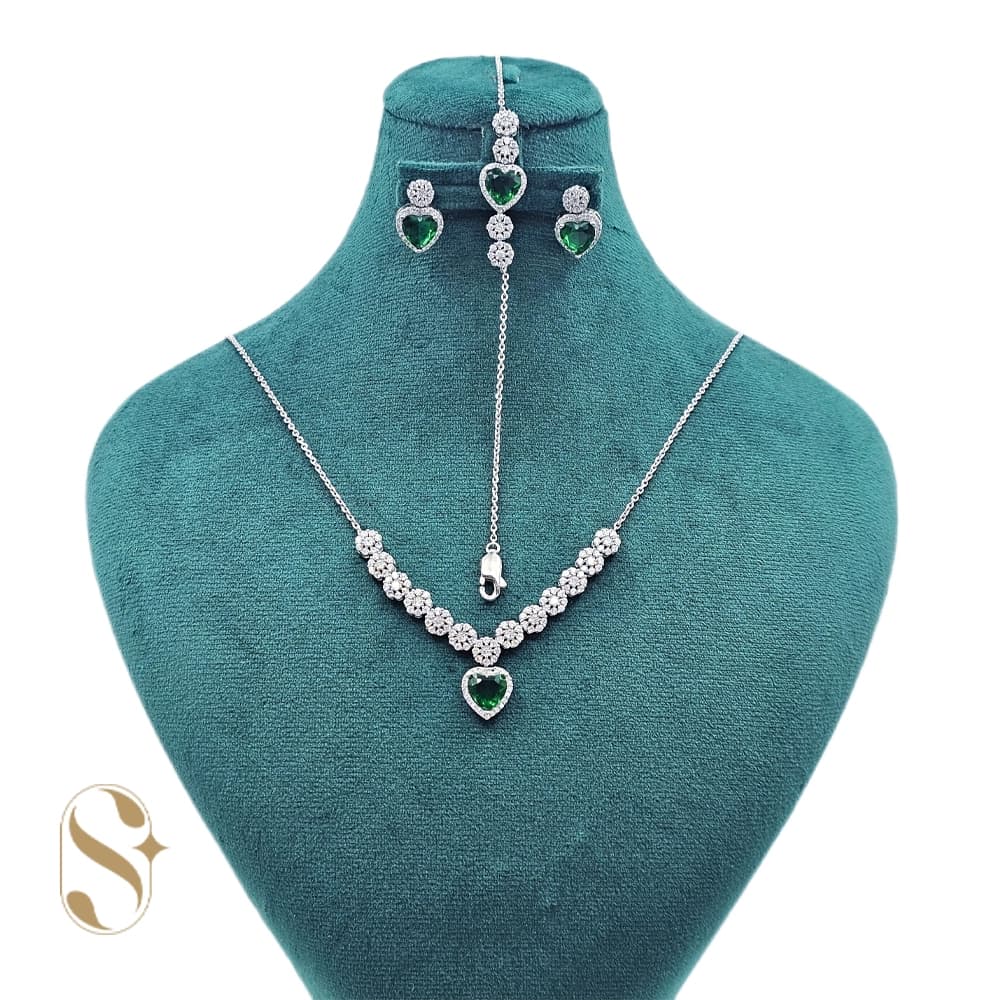 سرویس نقره زنانه مدل قلب کد SilverSet-S645