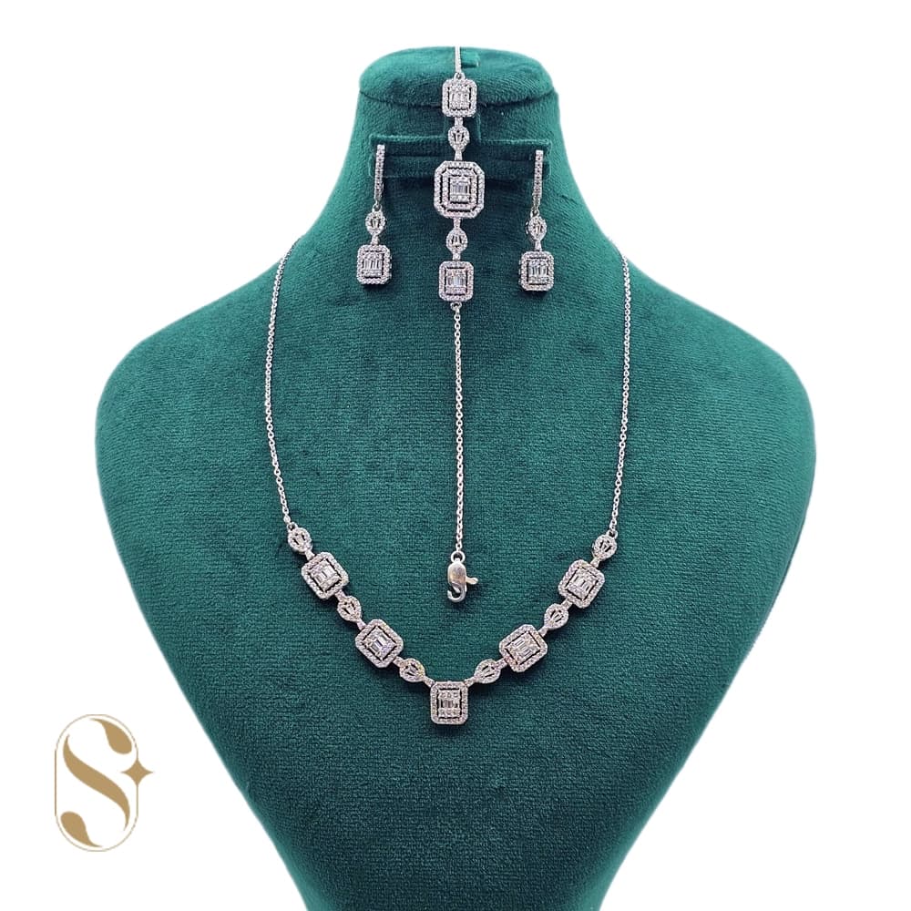سرویس نقره زنانه مدل امرالدکات کد SilverSet-S649