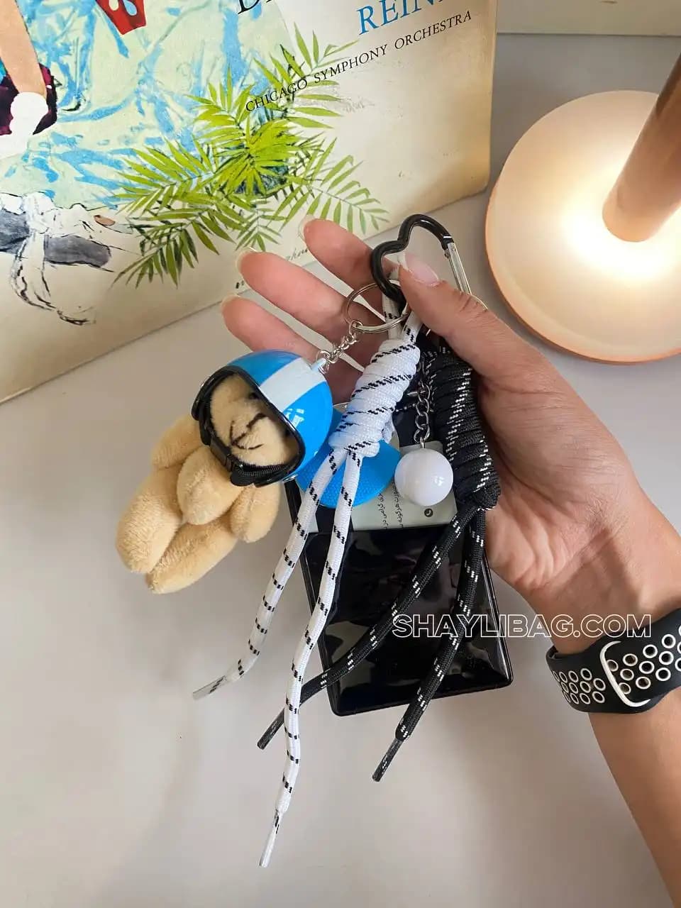 چارم بگ و جاکلیدی فانتزی مدل خرس کلاه دار