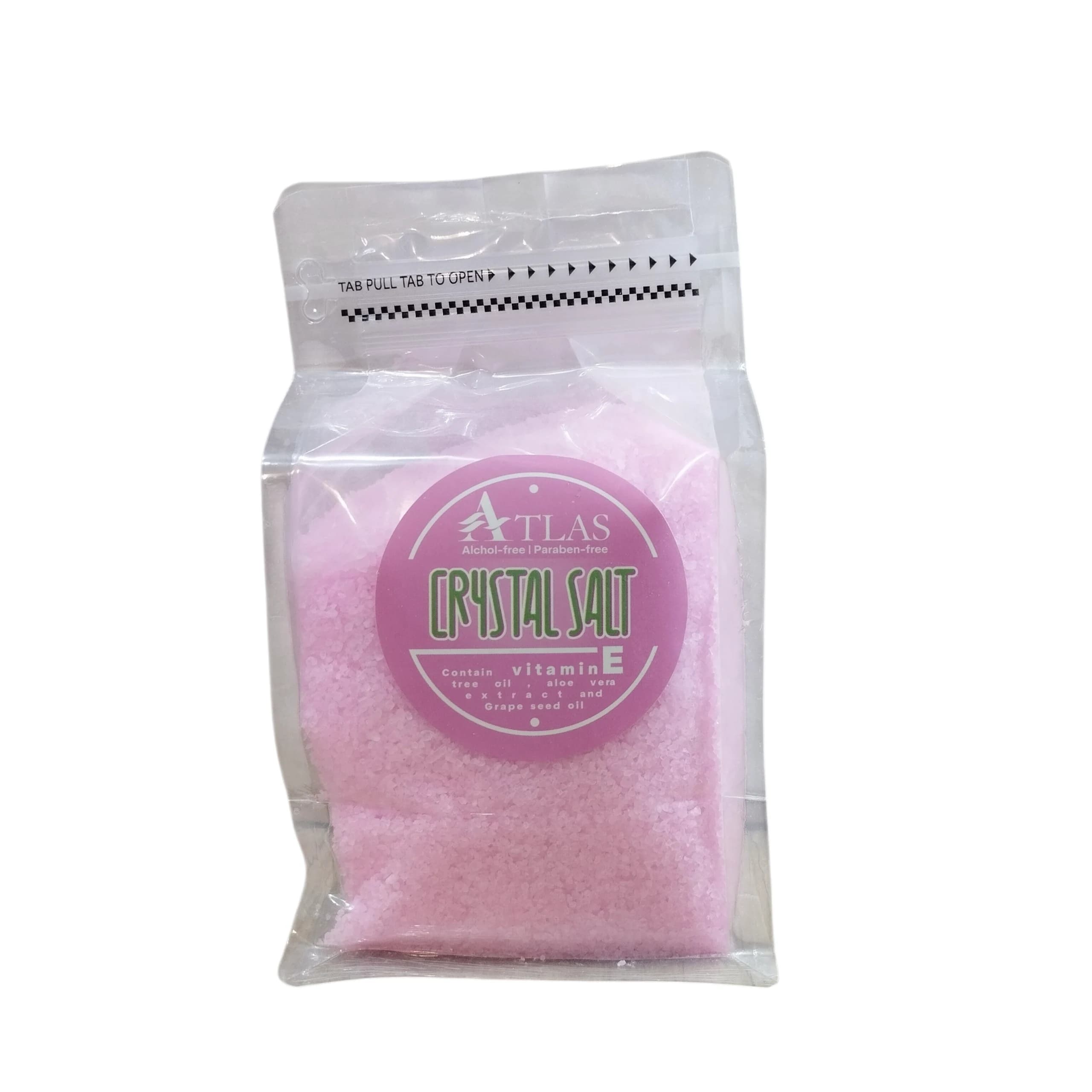 نمک کریستال اطلس مدل Crystal Salt کیسه ای رنگ صورتی 1000 گرمی
