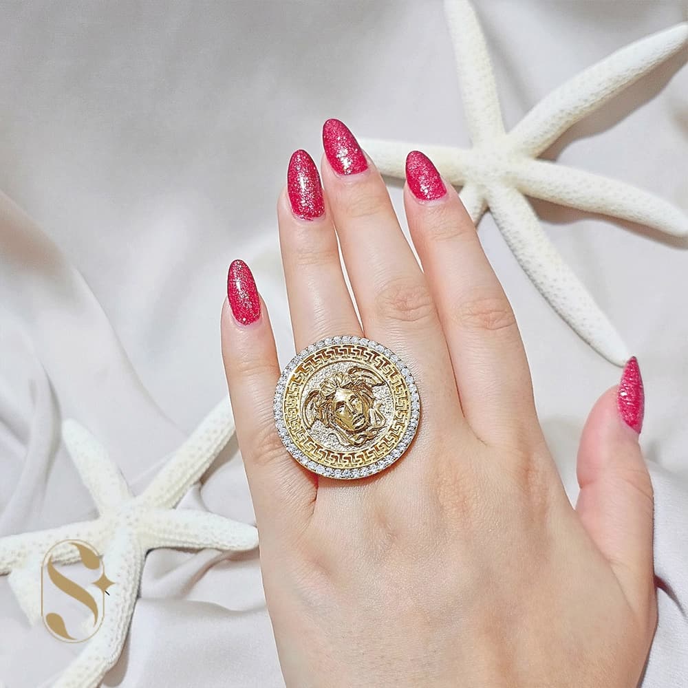انگشتر نقره زنانه مدل ورساچه کد SilverSet-R657 — تصویر ۲