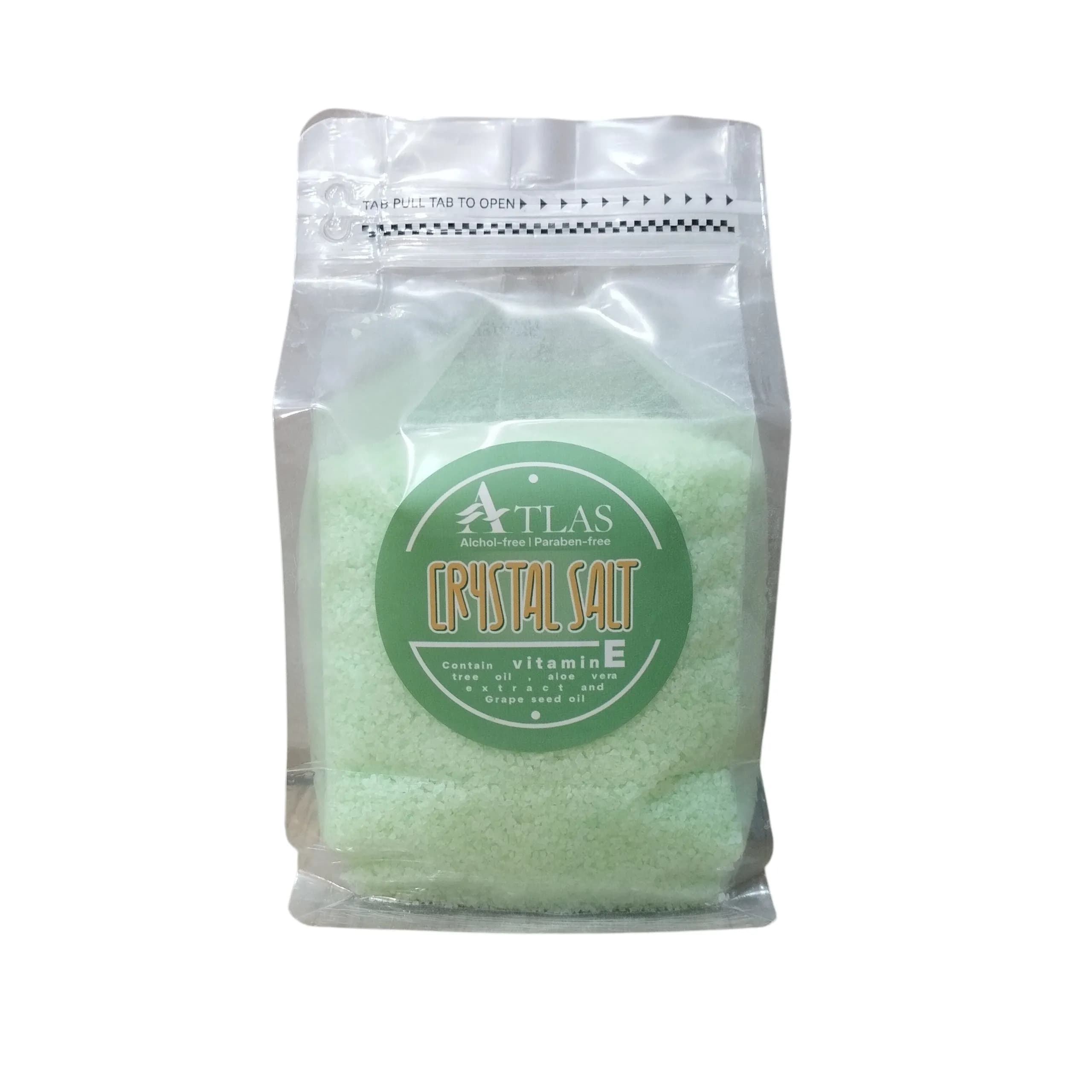 نمک کریستال اطلس مدل Crystal Salt کیسه ای رنگ سبز 1000 گرمی