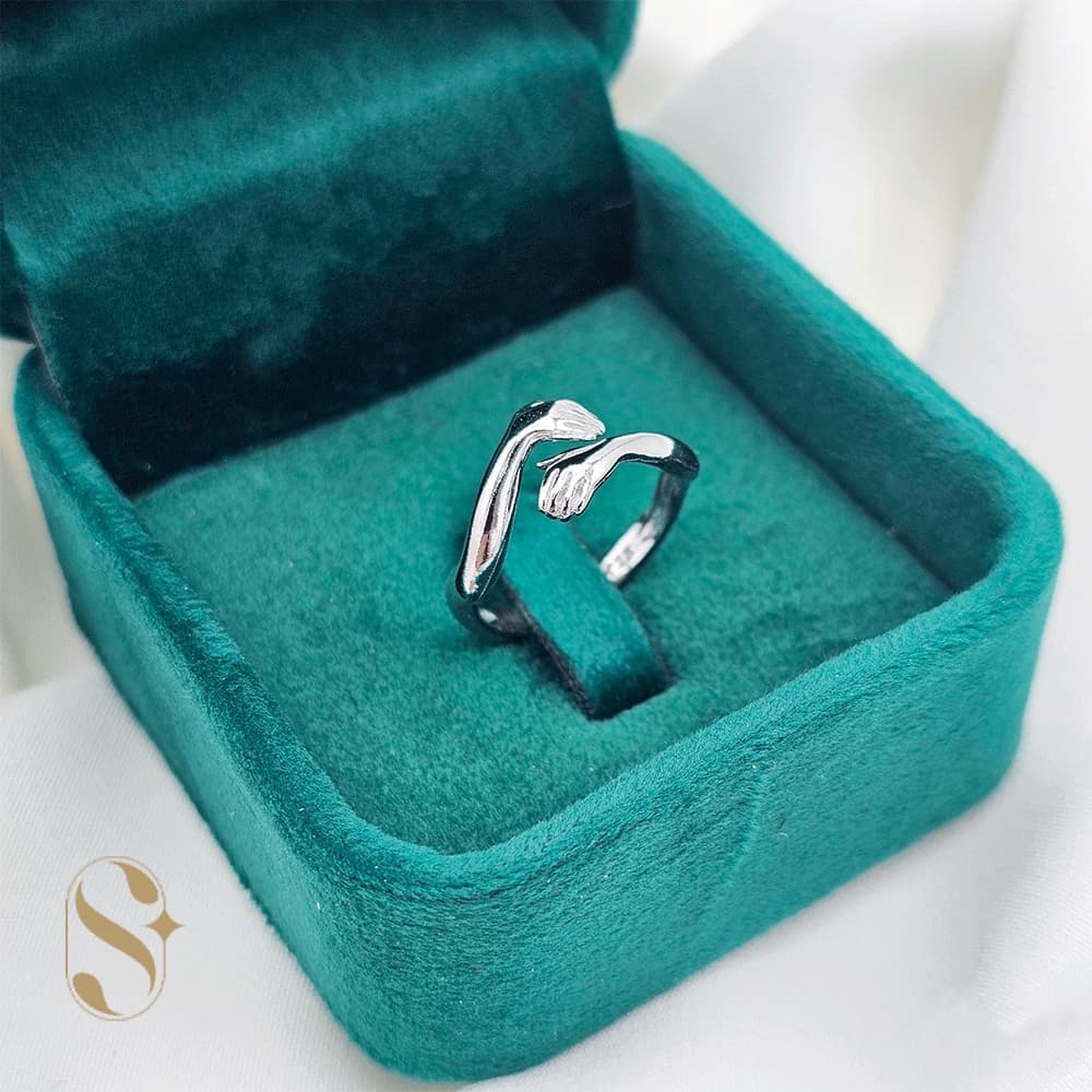 انگشتر نقره زنانه مدل آغوش کد SilverSet-R681