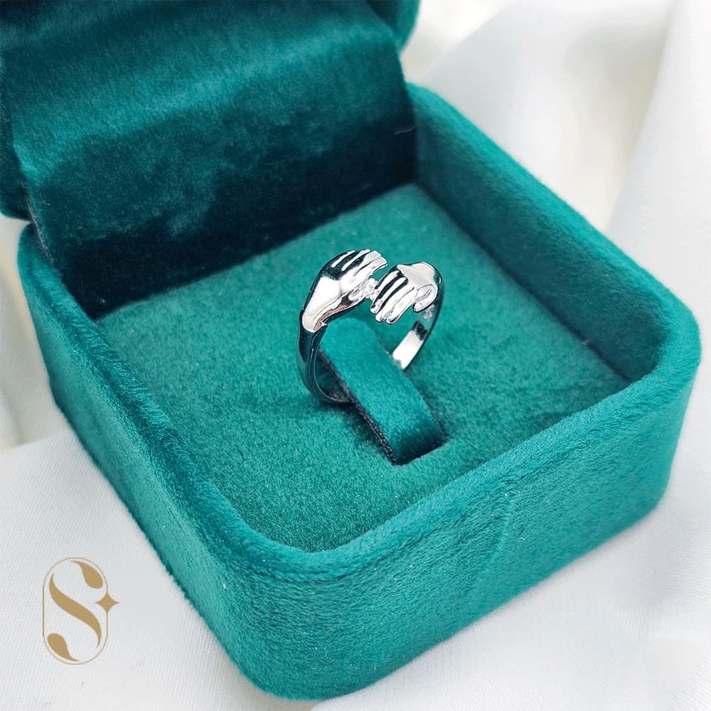 انگشتر نقره زنانه مدل آغوش کد SilverSet-R680