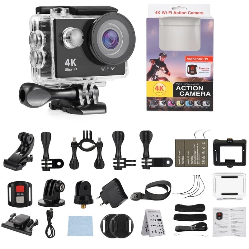 دوربین فیلم برداری ورزشی اکشن کمرا (Action Camera) ضد آب مدل 4K — تصویر ۳