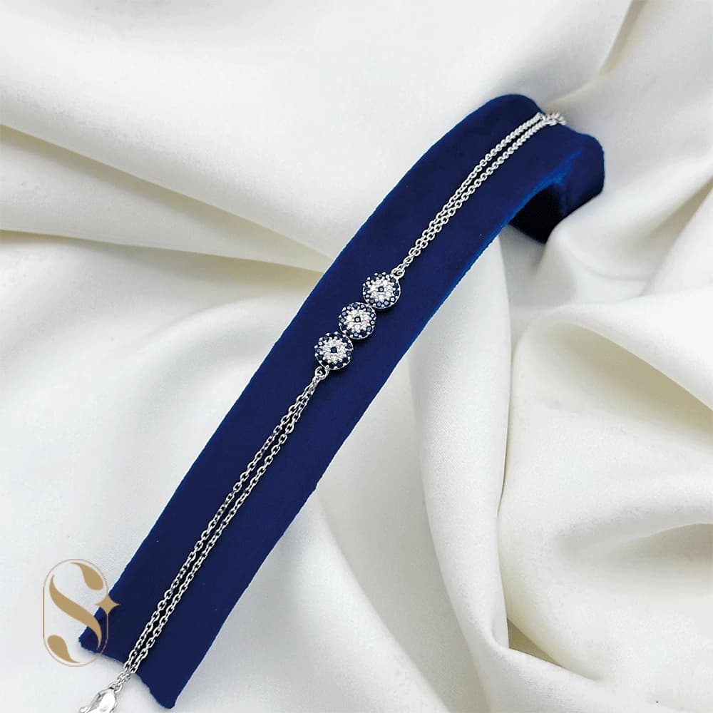 دستبند نقره زنانه مدل چشم نظر کد SilverSet-D564