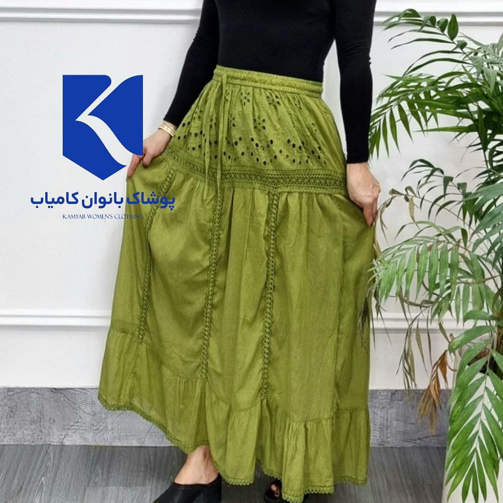 دامن سلین خامه دوزی وارداتی استایل شیک وزیبای هندی/کد2680
