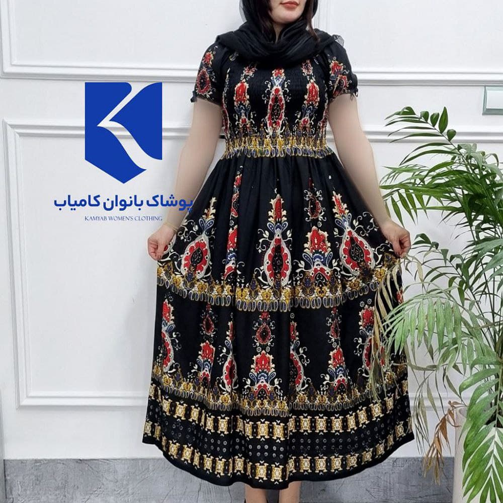 پیراهن ساحلی نخی استایل لاکچری زنانه هندی کد2679