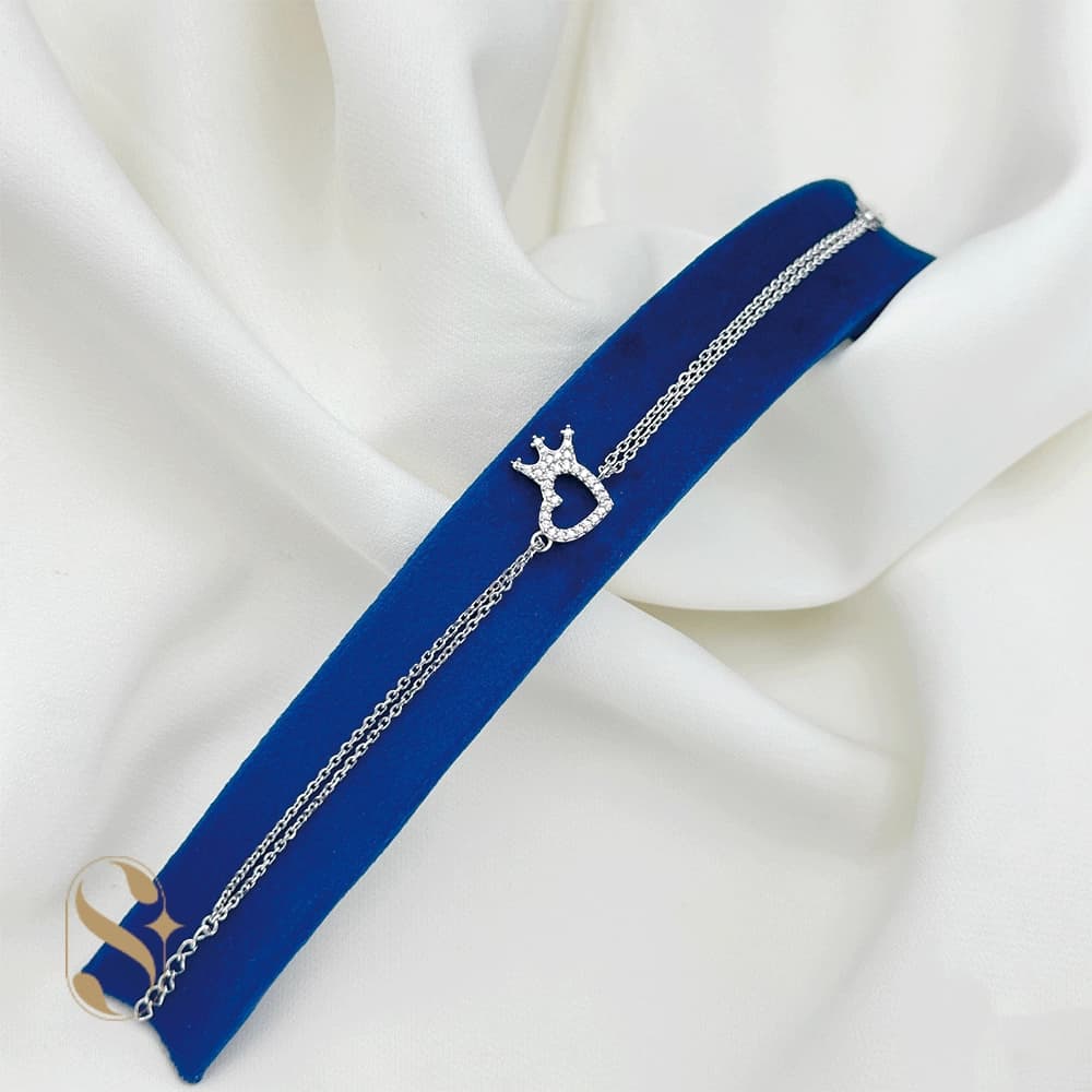 دستبند نقره زنانه مدل قلب کد SilverSet-D587