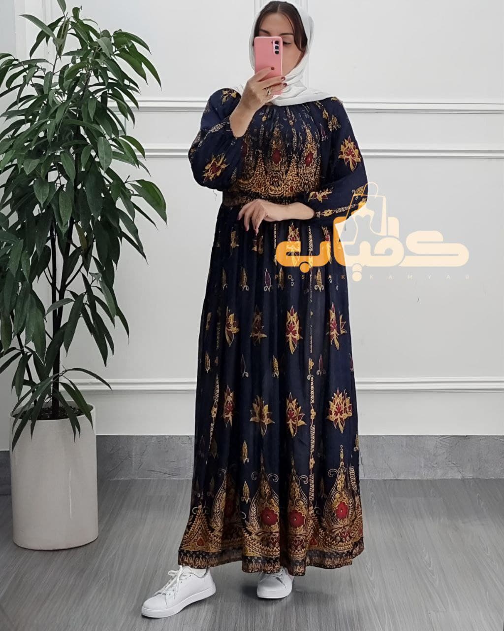 استایل لاکچری باپیراهن ساحلی کریشه طلاکوب هندی(اصلی)/کد2666 — تصویر ۶