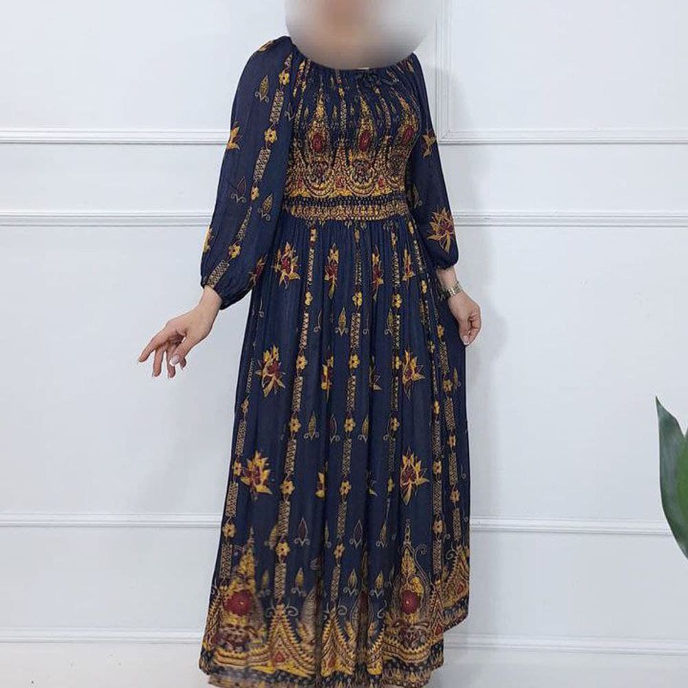استایل لاکچری باپیراهن ساحلی کریشه طلاکوب هندی(اصلی)/کد2666 — تصویر ۲