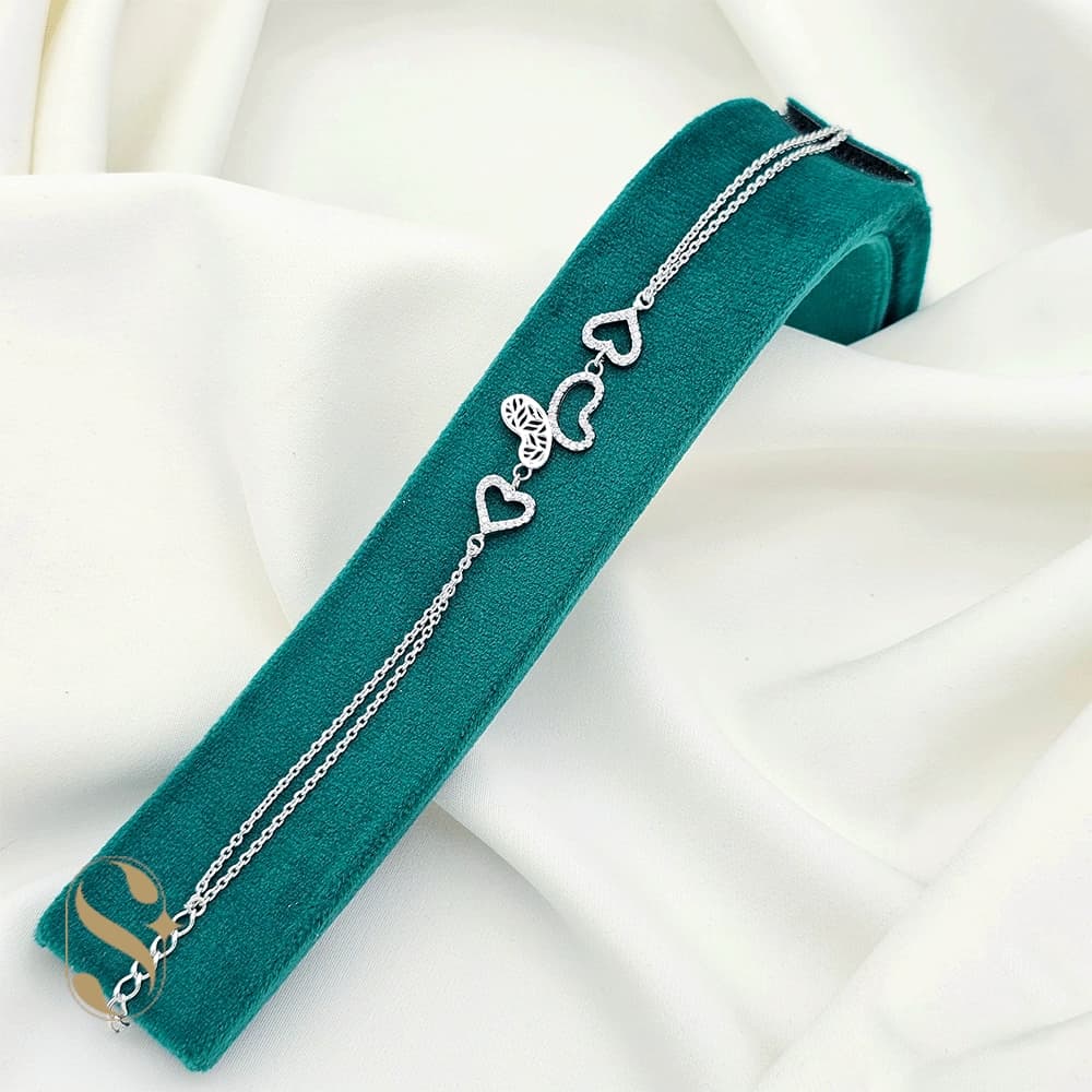 دستبند نقره زنانه مدل پروانه کد SilverSet-D593