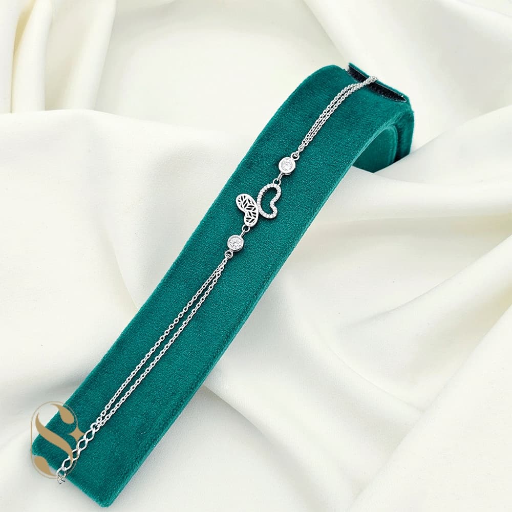 دستبند نقره زنانه مدل پروانه کد SilverSet-D592
