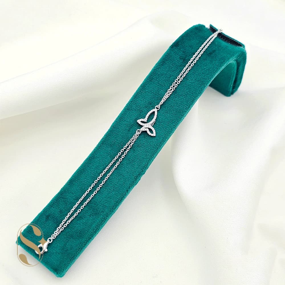 دستبند نقره زنانه مدل پروانه کد SilverSet-D594