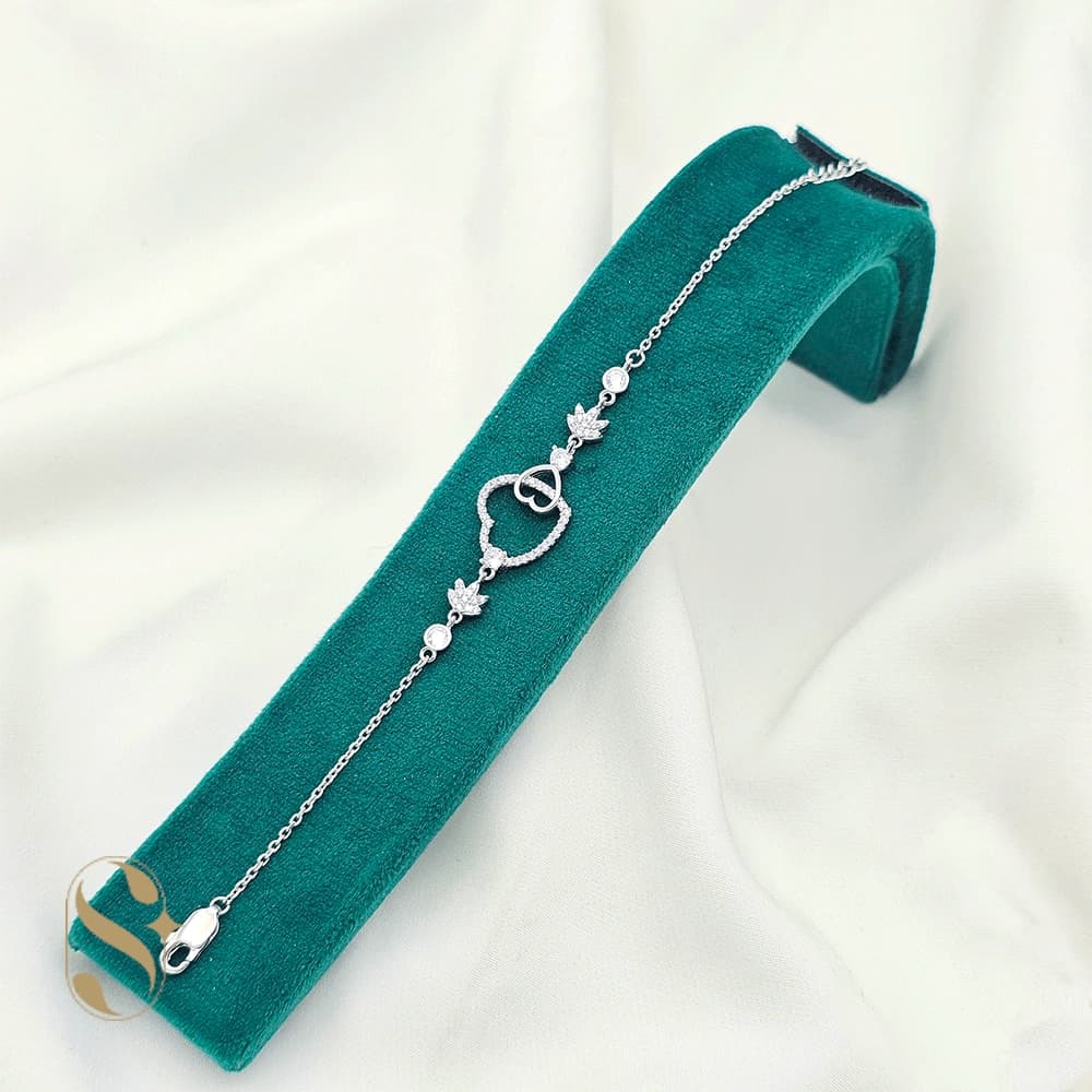 دستبند نقره زنانه مدل قلب کد SilverSet-D599