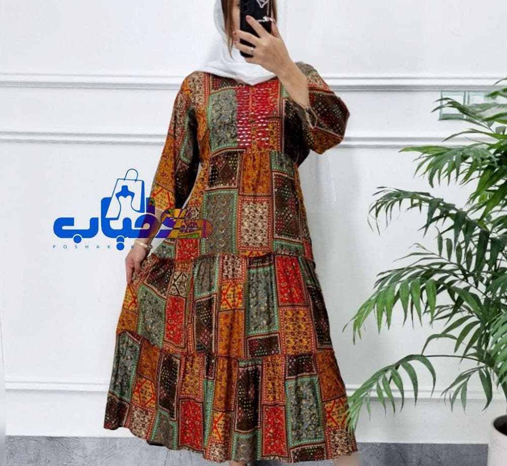 پیراهن ساحلی نخی کورتای وارداتی- هندی کد2623