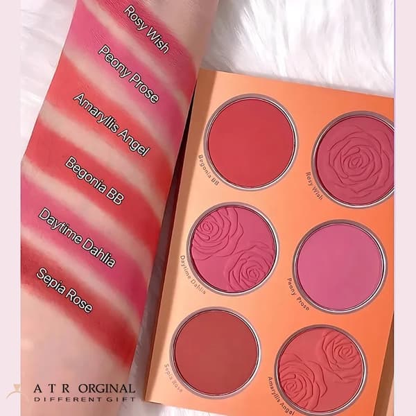 رژ گونه 6 رنگ شیگلم مدل Floral Flush شماره 02 — تصویر ۲