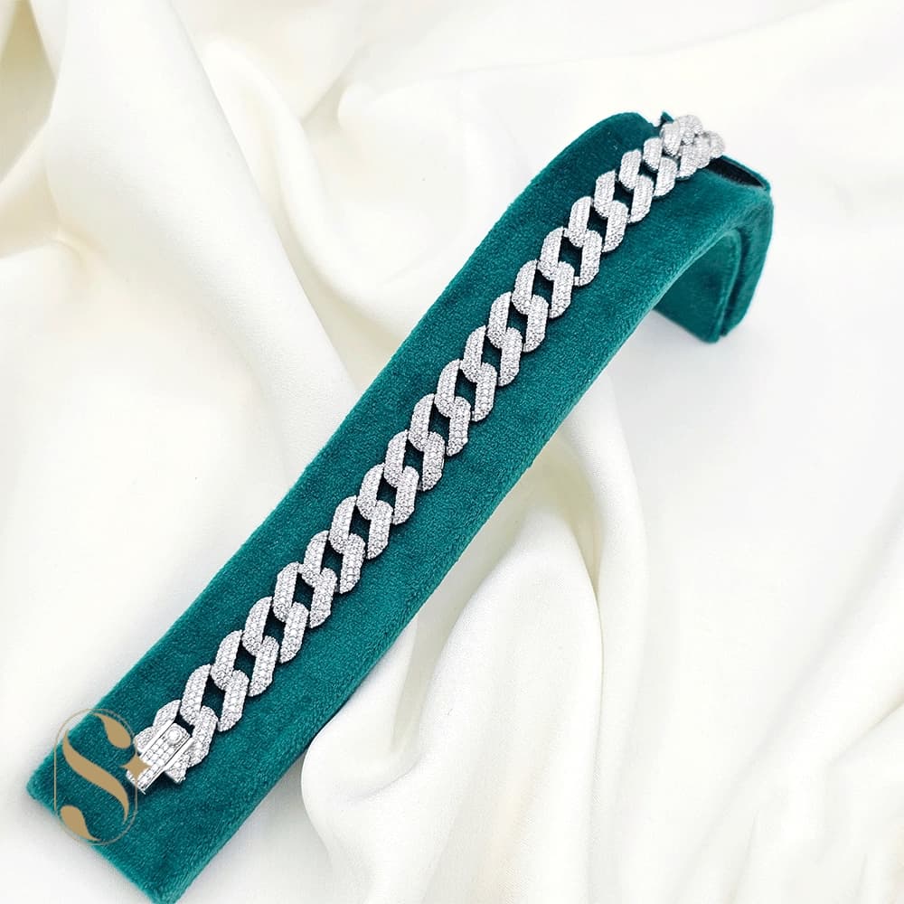 دستبند نقره زنانه مدل جواهری کد SilverSet-D551
