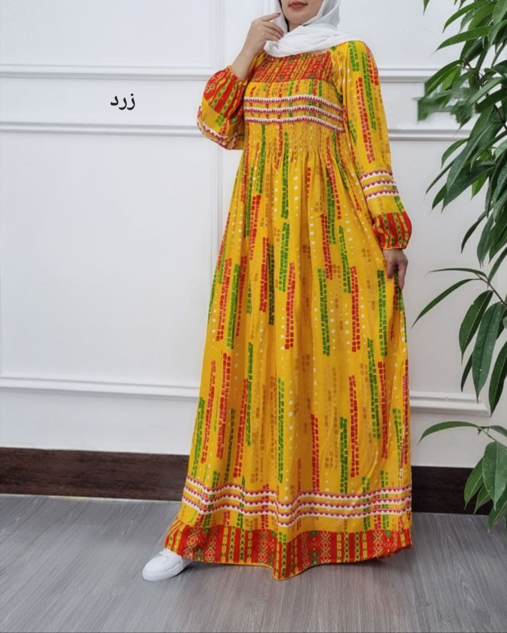 استایل لاکچری باپیراهن ساحلی نخی هندی طرح باران/کد2578 — تصویر ۵