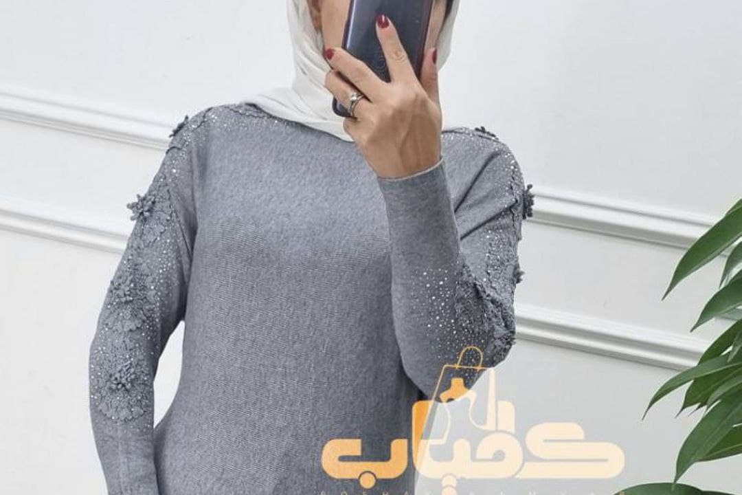 تونیک بافت زنانه آستین گیپور وارداتی /کد2575