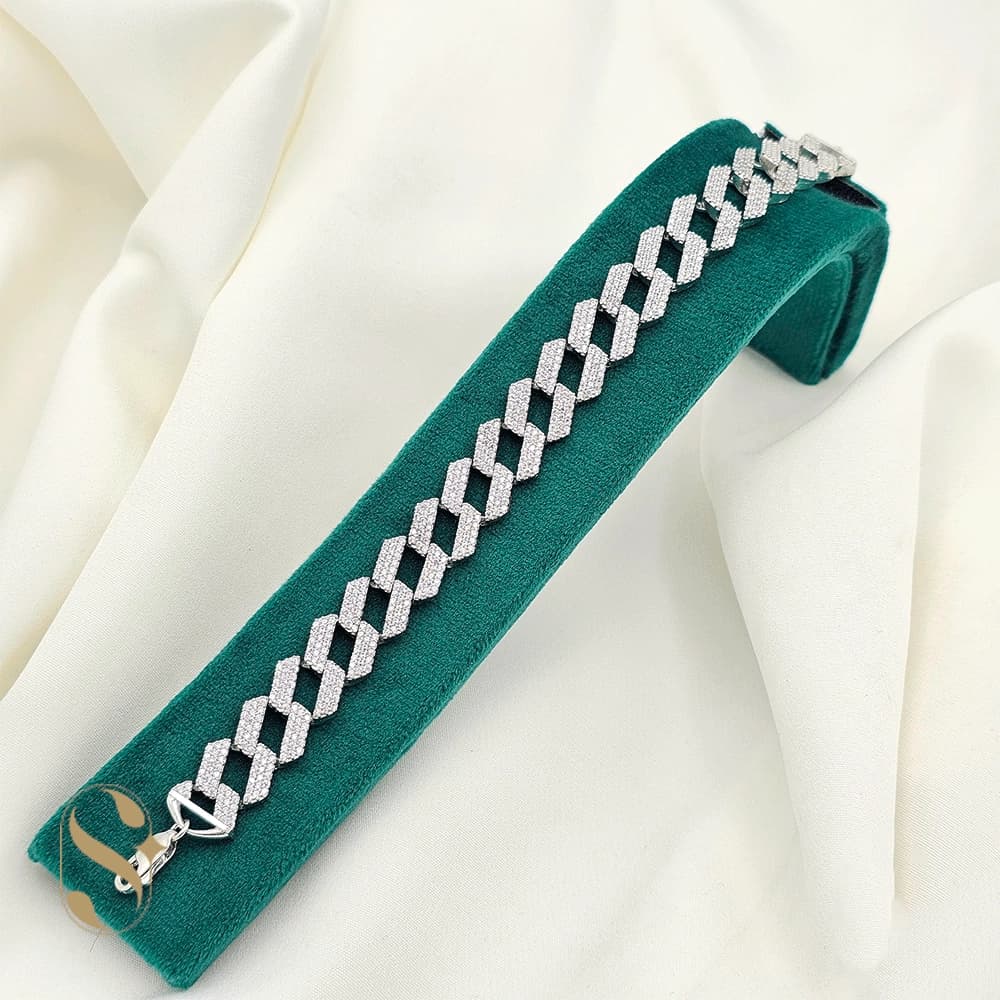 دستبند نقره زنانه مدل جواهری کد SilverSet-D580