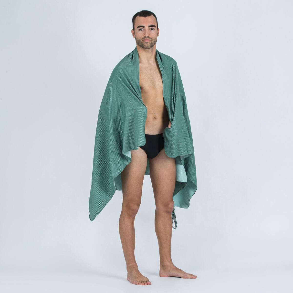 حوله دریایی میکروفایبر سبز تیره / راه راه سبز 110 x 175 سانتی متر XL-NABAIJI — تصویر ۷
