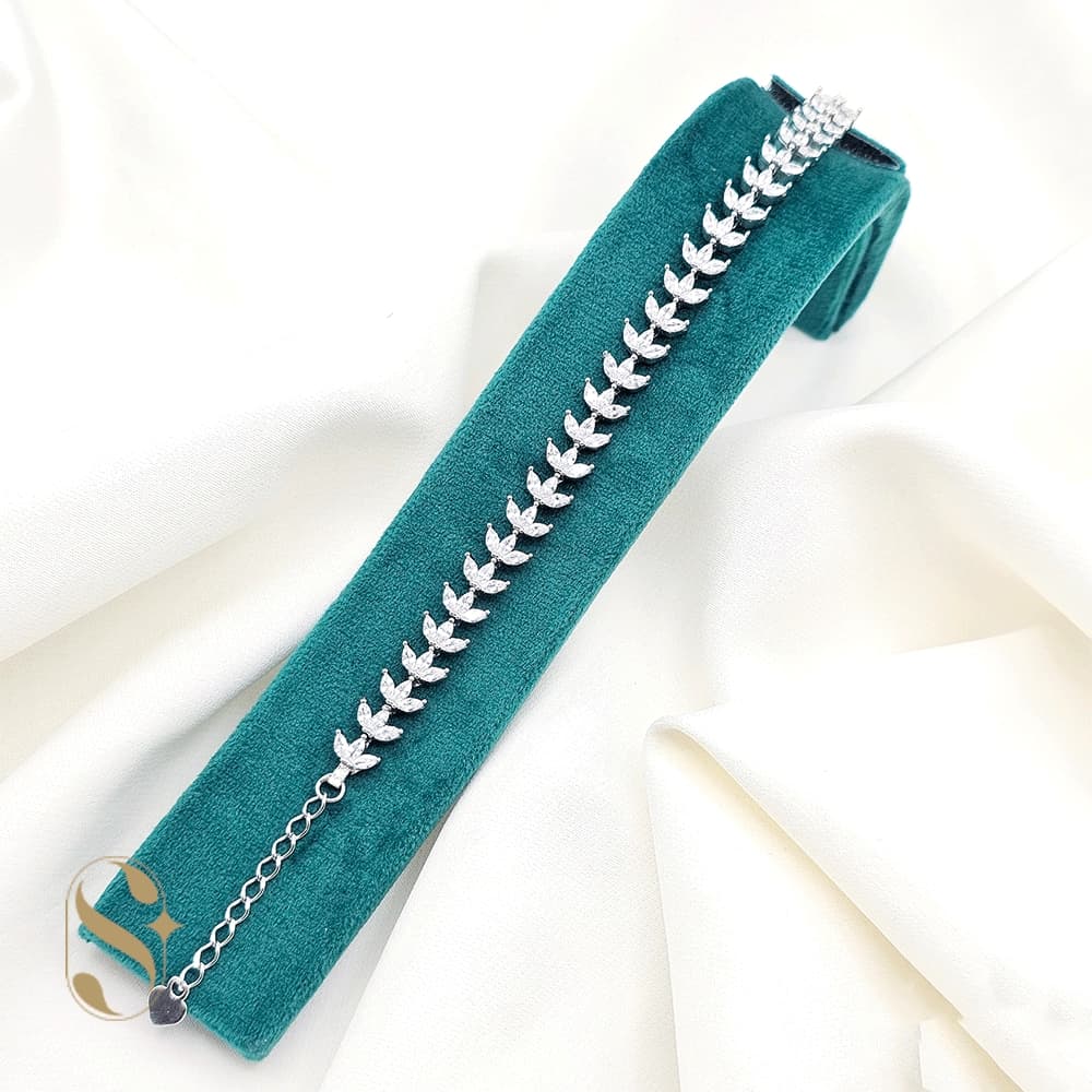 دستبند نقره زنانه مدل برگ کد SilverSet-D607
