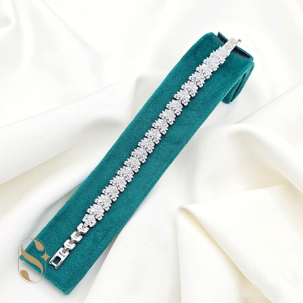 دستبند نقره زنانه مدل دانه برف کد SilverSet-D609