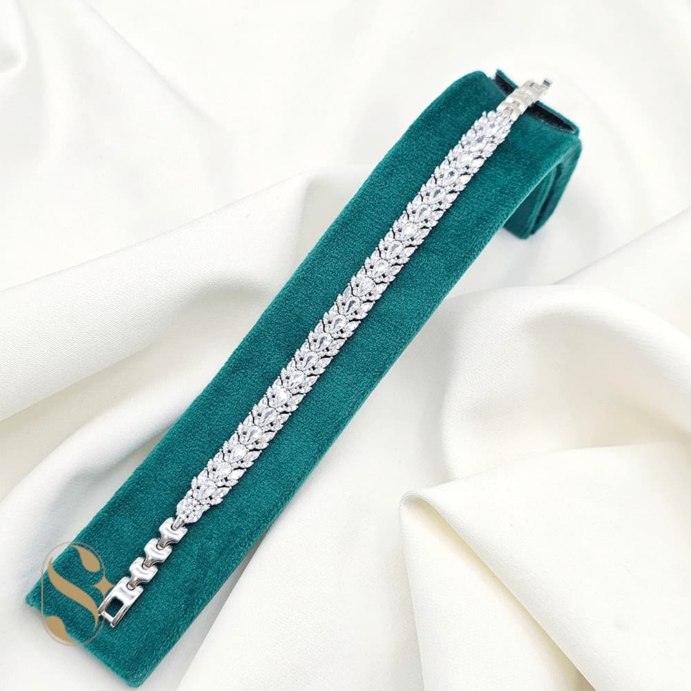 دستبند نقره زنانه مدل جواهری کد SilverSet-D611