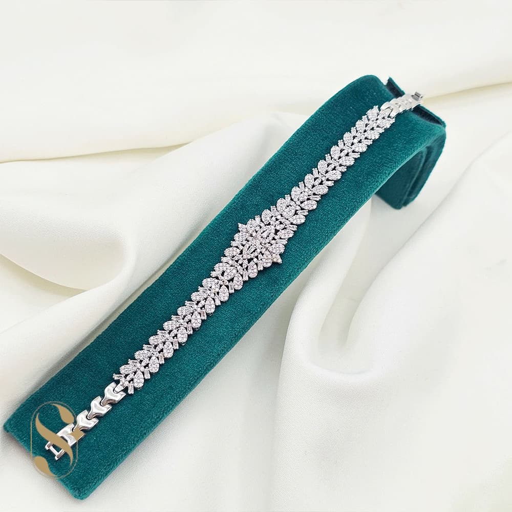 دستبند نقره زنانه مدل جواهری کد SilverSet-D615