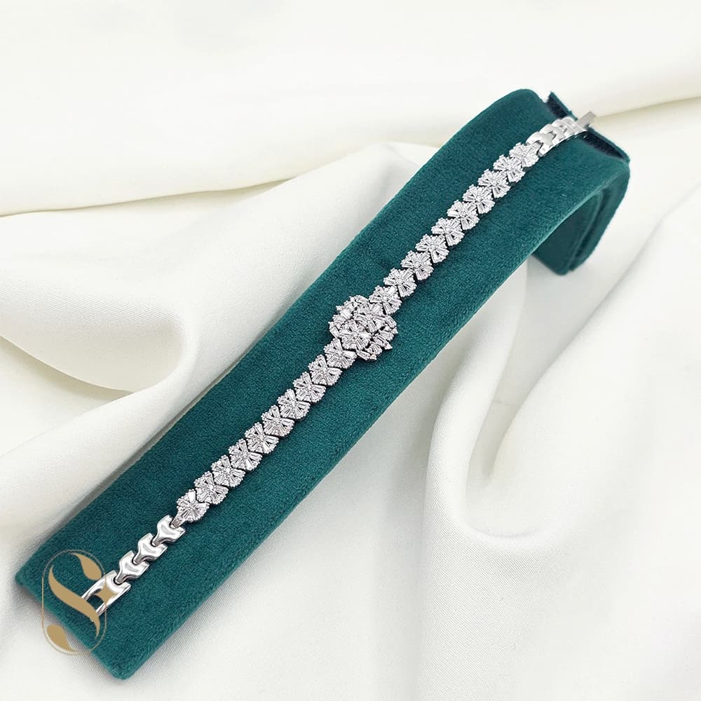 دستبند نقره زنانه مدل جواهری کد SilverSet-D617
