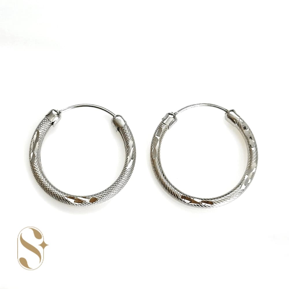 گوشواره نقره زنانه طرح حلقه ای کد SilverSet-G498 — تصویر ۲