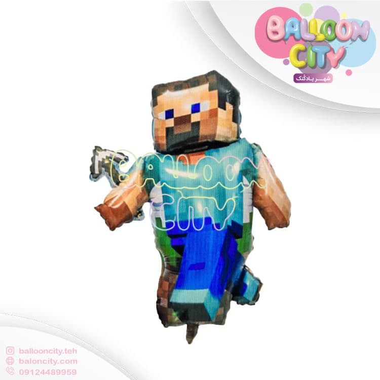 بادکنک فویلی تم تولد طرح شخصیت ماینکرفت Minecraft character foil balloon