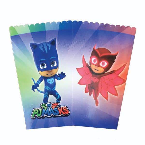ظرف پاپکورن تم تولد طرح پی جی ماسکز PJMASKS بسته 10 عددی