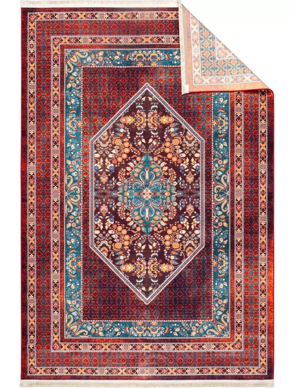 فرش سنتی کد 25CS0250 عنابی 1000 شانه — تصویر ۶